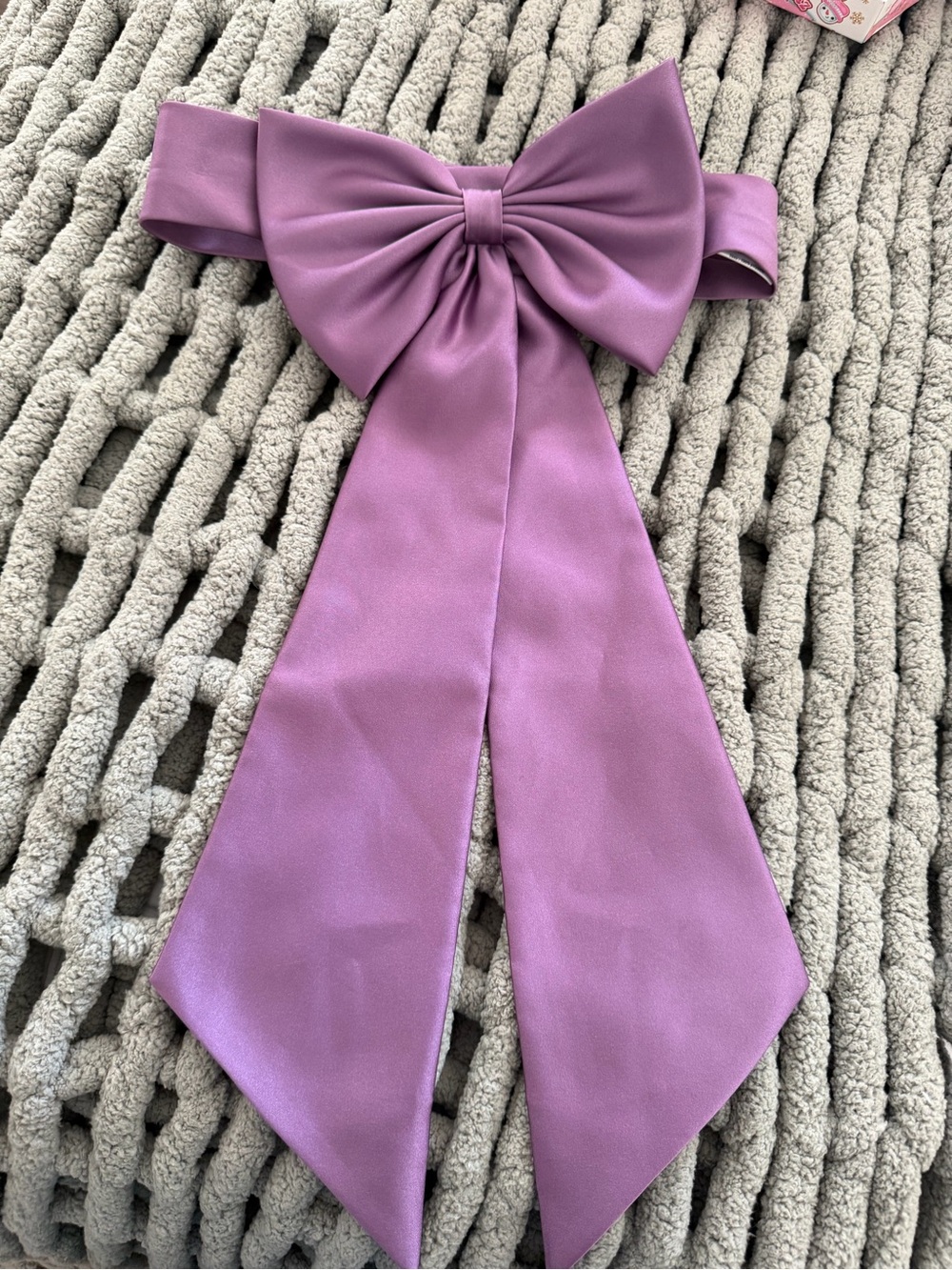David's Bridal Lilac Satin Bow Hair/Neck Accessory